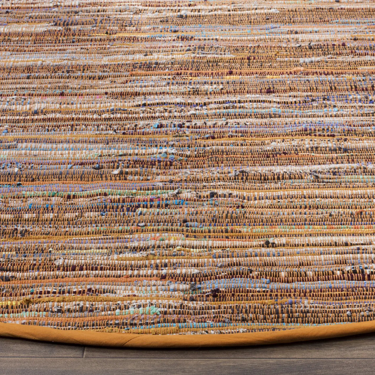 Safavieh Rag Rug 6'-0" x 6'-0" Rug in Gold / Multi