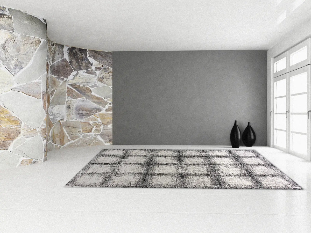 Dynamic Rugs Mehari 23095 Black / White Rugs - Room