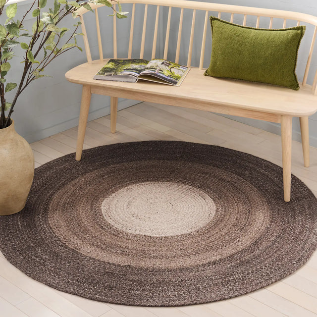 Safavieh Braided 5'-0" x 5'-0" Rug in Brown / Beige