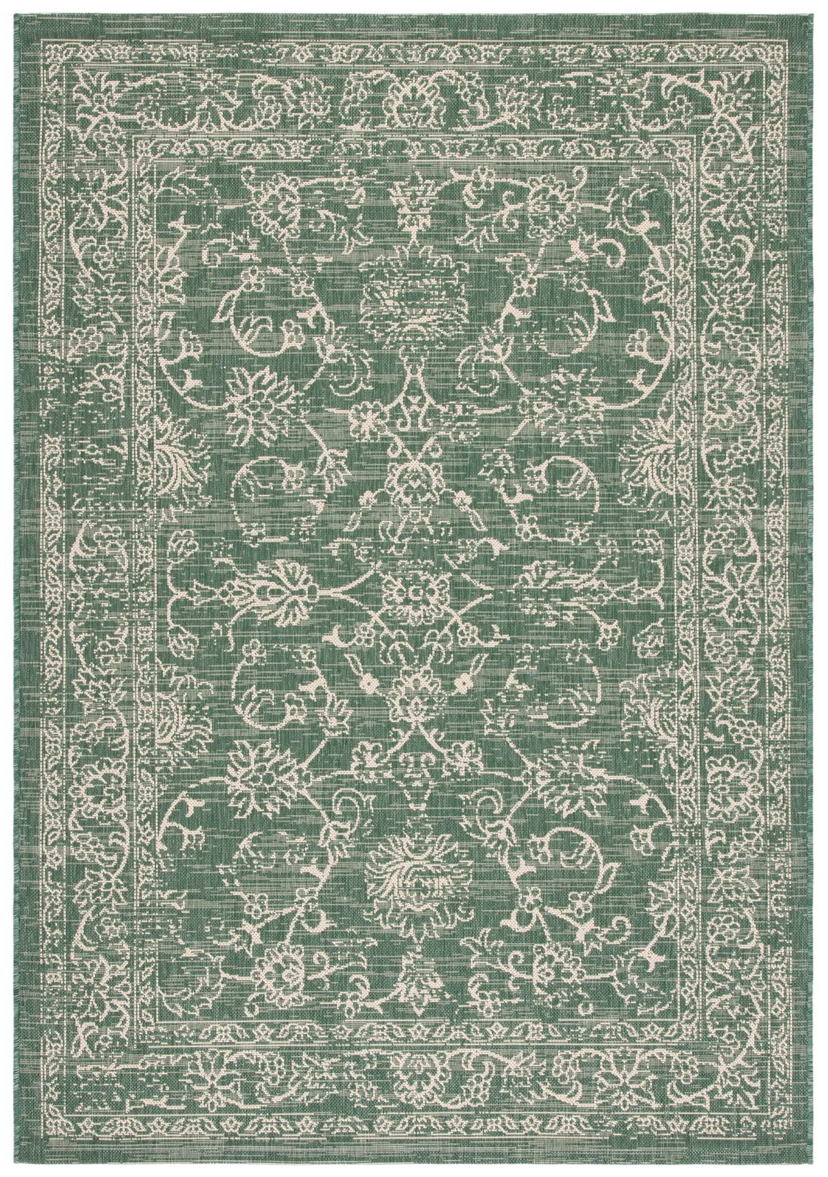 Safavieh Courtyard 4'-0" x 5'-7" Rug in Dark Green / Beige