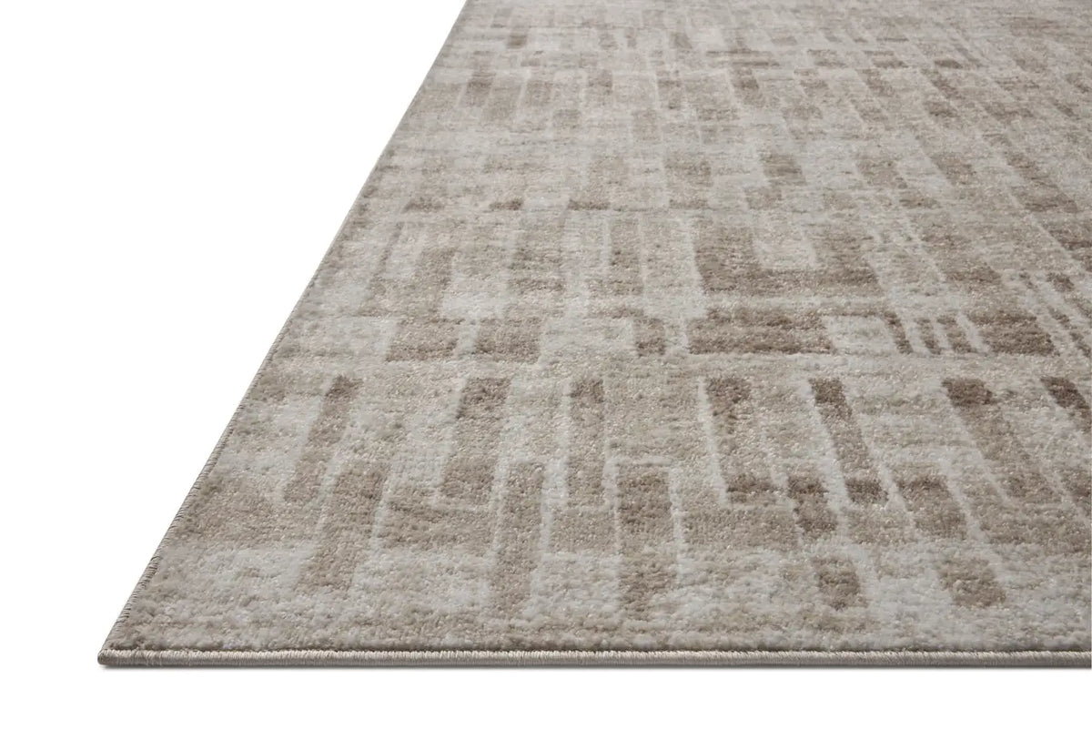 Loloi Lune LUN-02 Ivory / Mushroom Rug - rug corner
