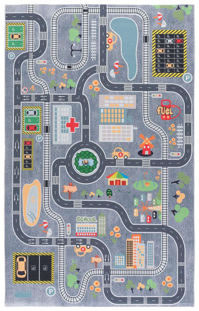 Safavieh Tacoma Kids 100 5'-0" x 8'-0" Rug in Grey / Dark Grey