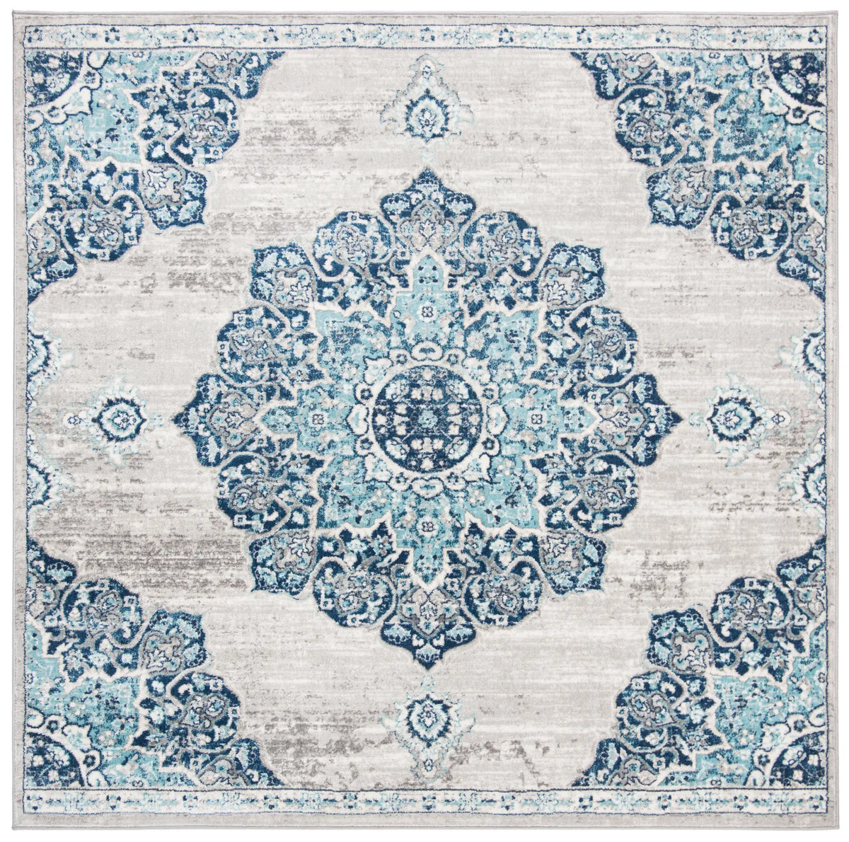 Safavieh Brentwood 6'-7" x 6'-7" Rug in Navy / Light Grey