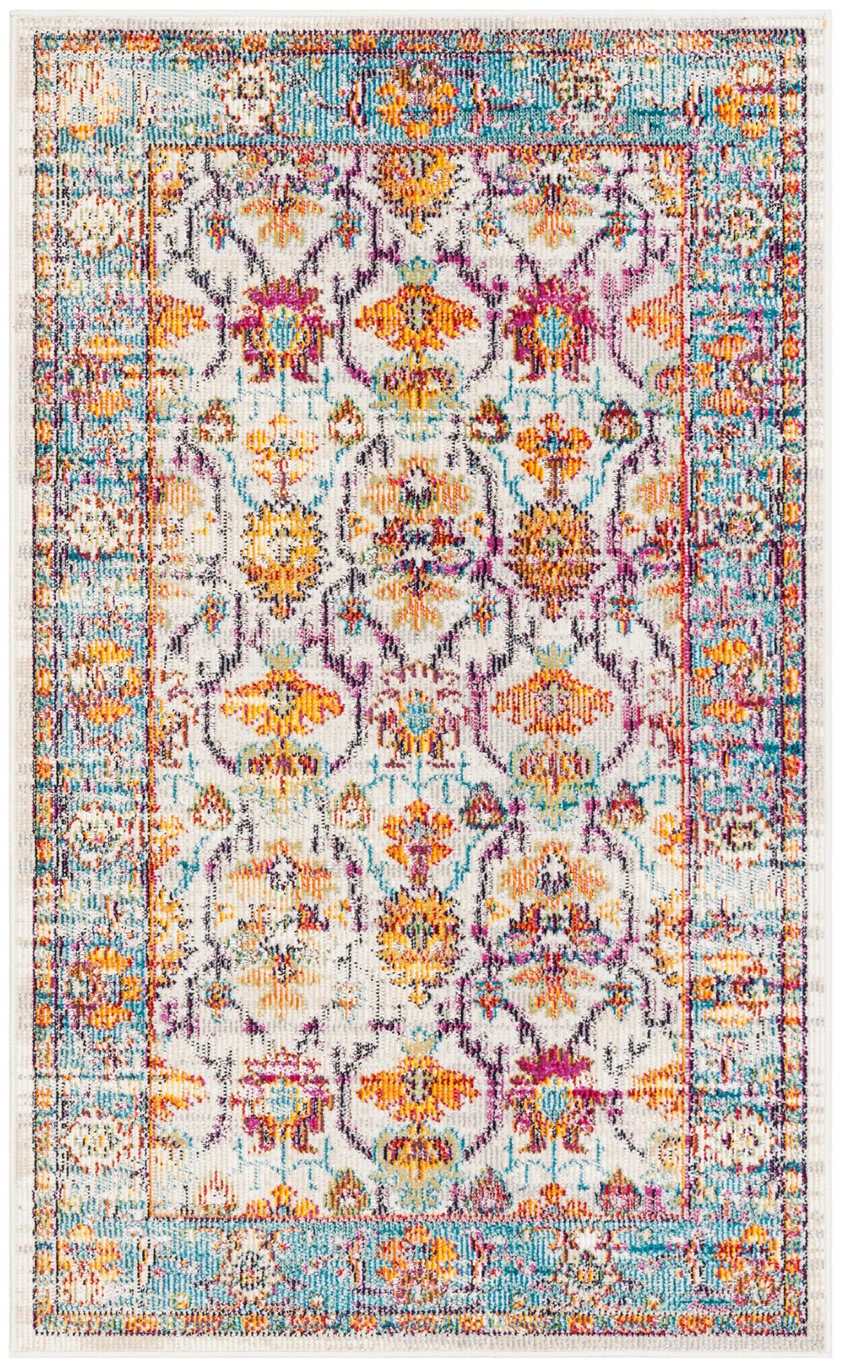Safavieh Crystal 3'-0" x 5'-0" Rug in Cream / Teal