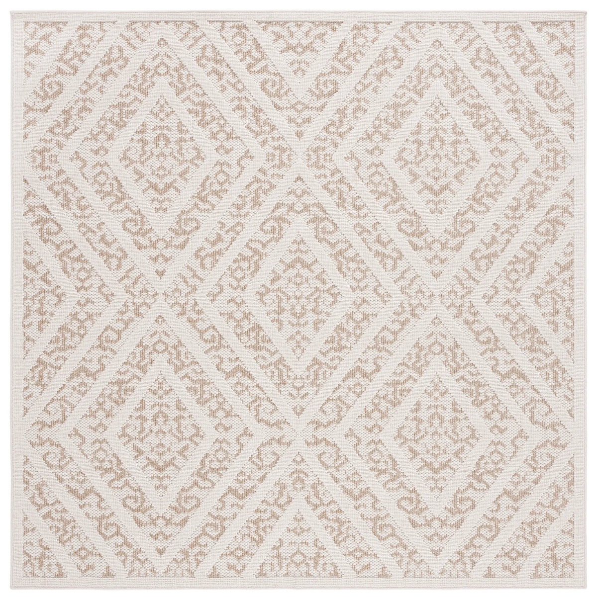 Safavieh Global 6'-7" x 6'-7" Rug in Light Beige / Brown