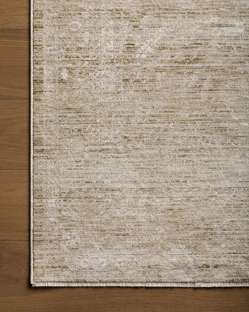 Loloi Tabitha Tai-02 Sage/Ivory Rug - corner on wood