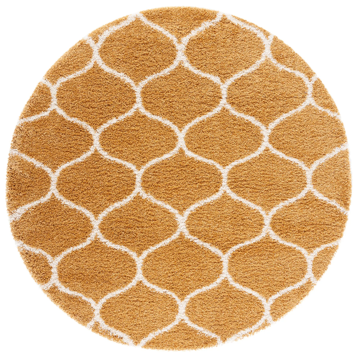 Safavieh Hudson Shag 7'-0" x 7'-0" Rug in Gold / Ivory