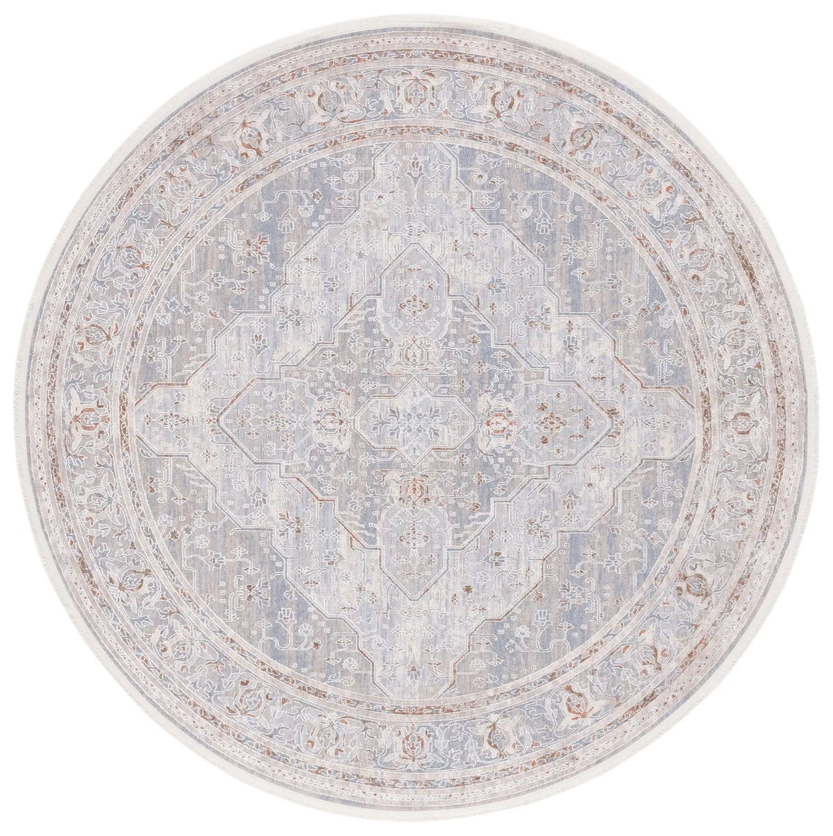 Safavieh Marmara 6'-7" x 6'-7" Rug in Beige / Blue Rust