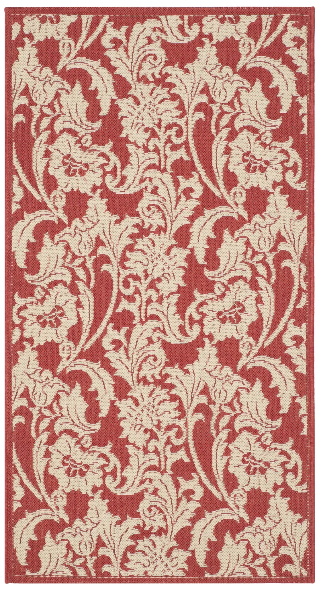 Safavieh Courtyard 2'-7" x 5'-0" Rug in Red / Creme