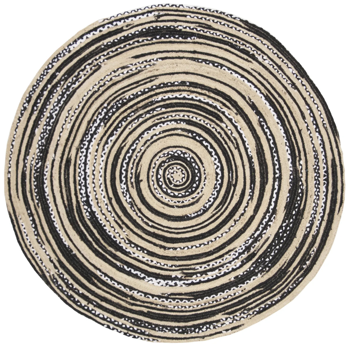 Safavieh Cape Cod 5'-0" x 5'-0" Rug in Black / Ivory