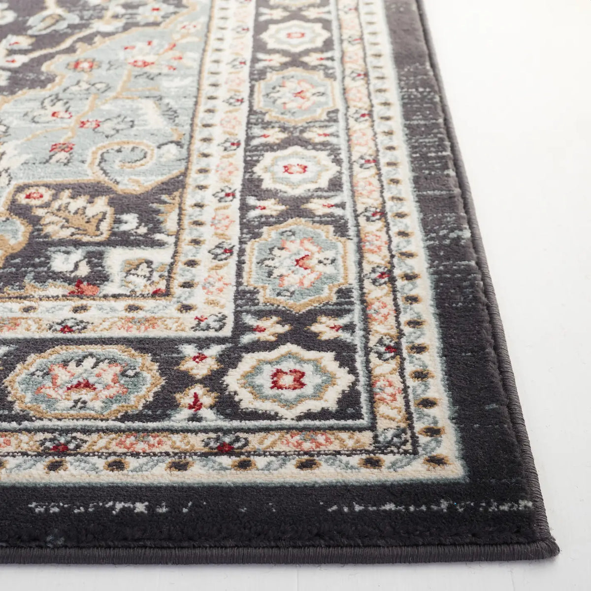 Safavieh Lyndhurst 4'-0" x 6'-0" Rug in Anthracite / Teal