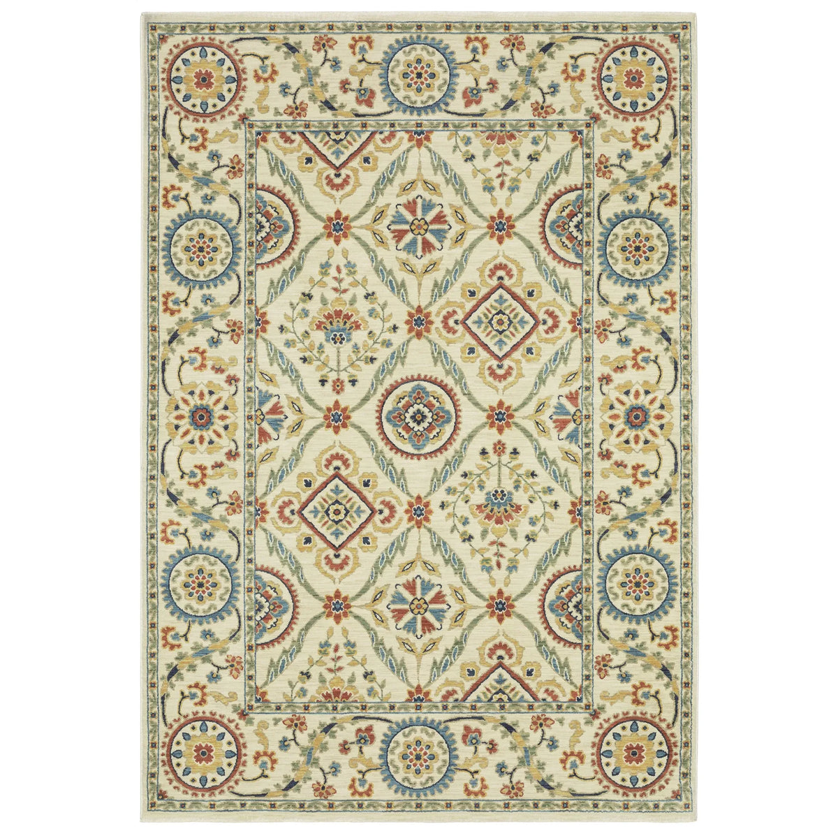 Oriental Weavers Sphinx Francesca Fr07A Ivory/ Multi Rug - main flat