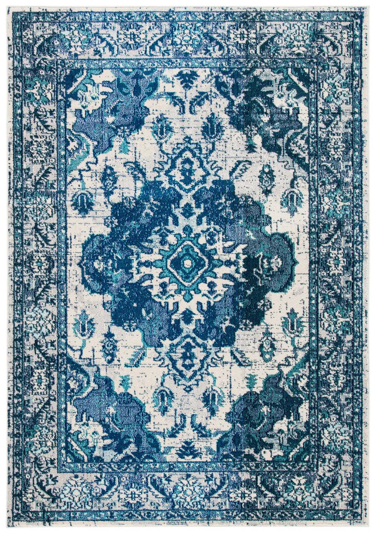 Safavieh Monaco 4'-0" x 5'-7" Rug in Ivory / Blue
