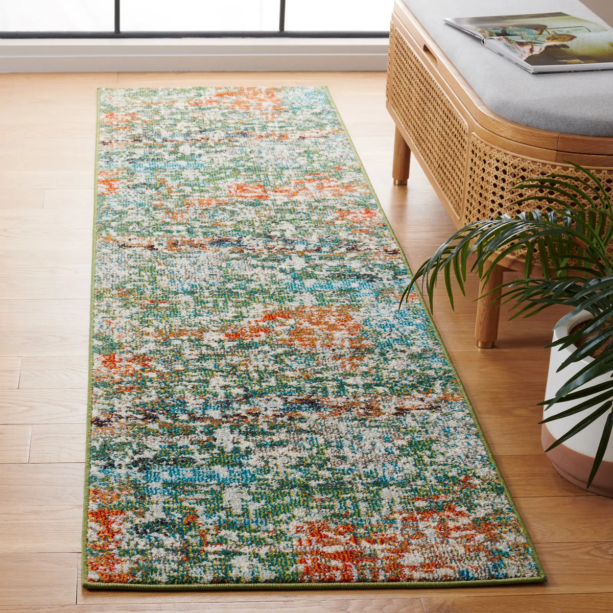 Safavieh Madison 2'-2" x 8'-0" Rug in Sage / Rust