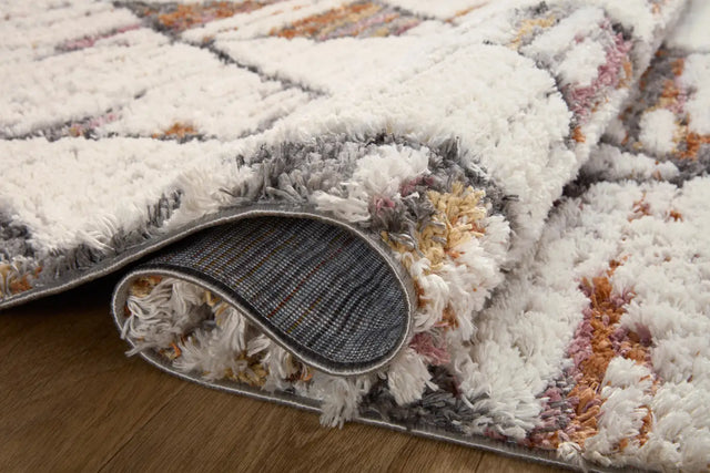 Loloi Levitt Shag Lev-05 Ivory/Fiesta Rug - pile height
