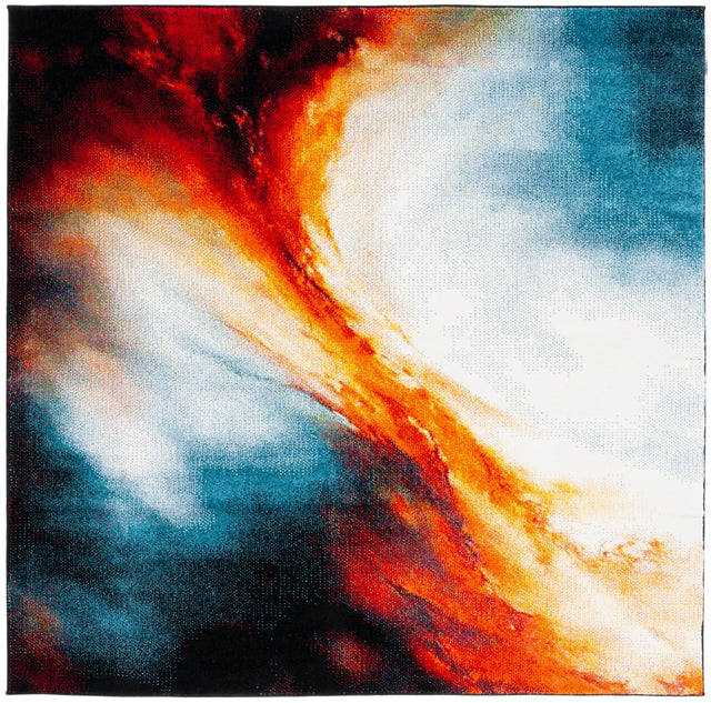 Safavieh Galaxy 6'-7" x 6'-7" Rug in Orange / Multi