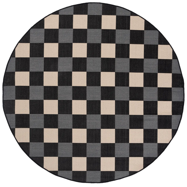 Safavieh Courtyard 6'-7" x 6'-7" Rug in Black / Beige