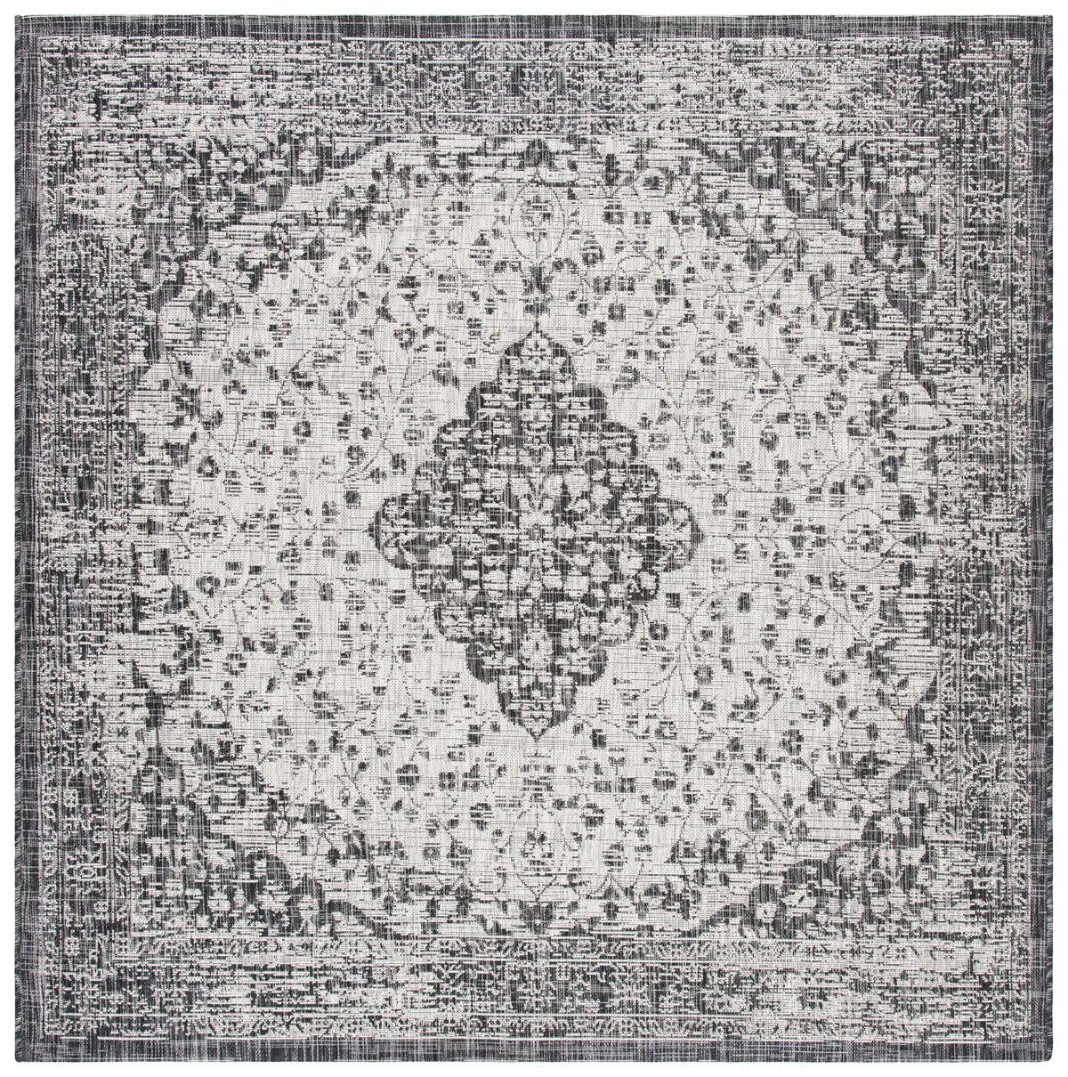 Safavieh Courtyard 6'-7" x 6'-7" Rug in Black / Grey