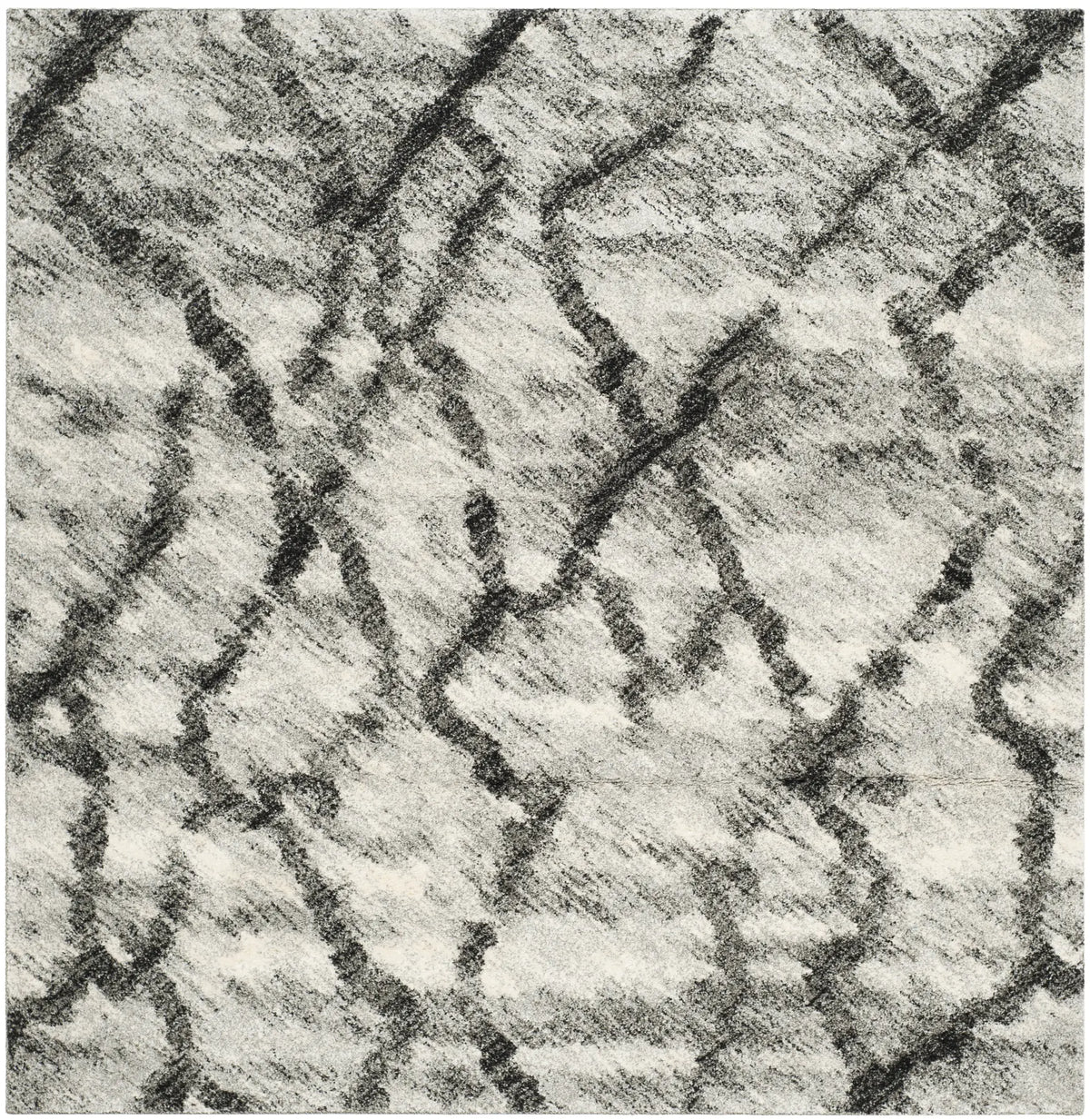 Safavieh Retro 6'-0" x 6'-0" Rug in Light Grey / Black