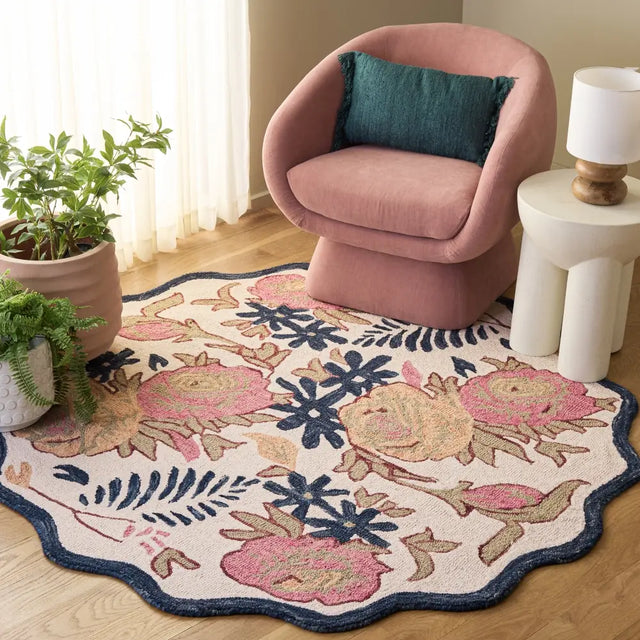Safavieh Jardin 6'-0" x 6'-0" Rug in Ivory / Blue