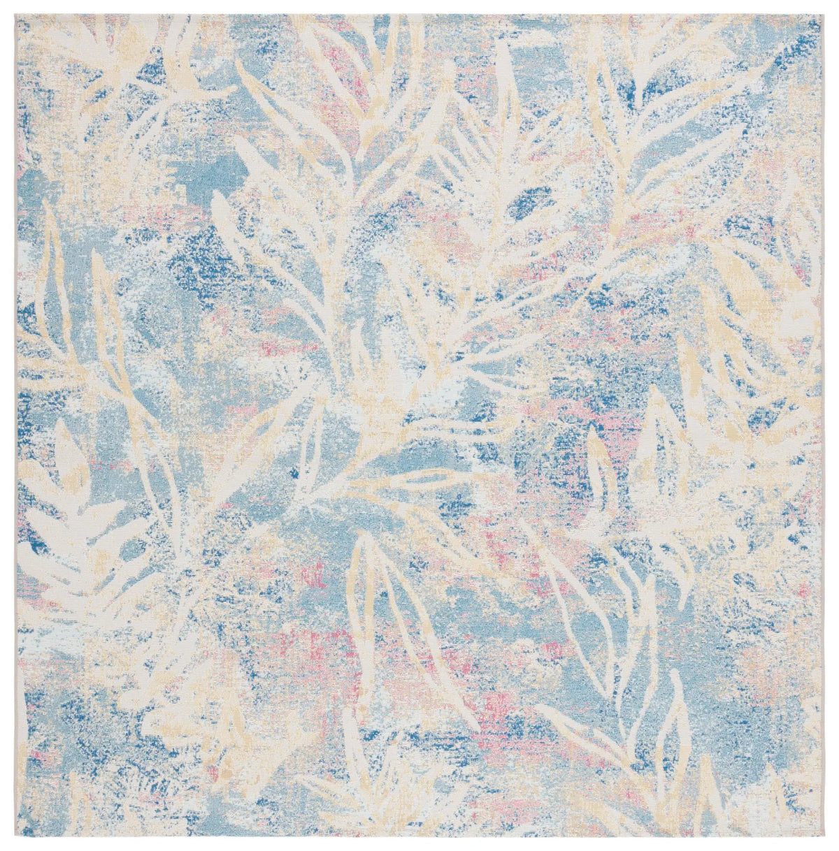 Safavieh Barbados 500 6'-6" x 6'-6" Rug in Light Blue / Ivory