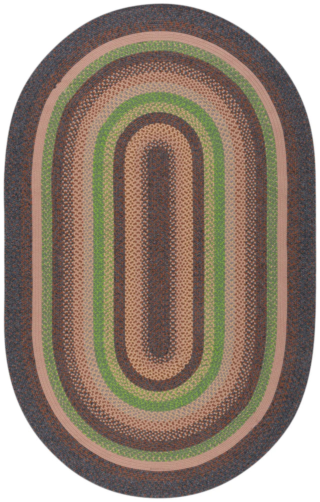 Safavieh Braided 5'-0" x 8'-0" Rug in Brown / Green