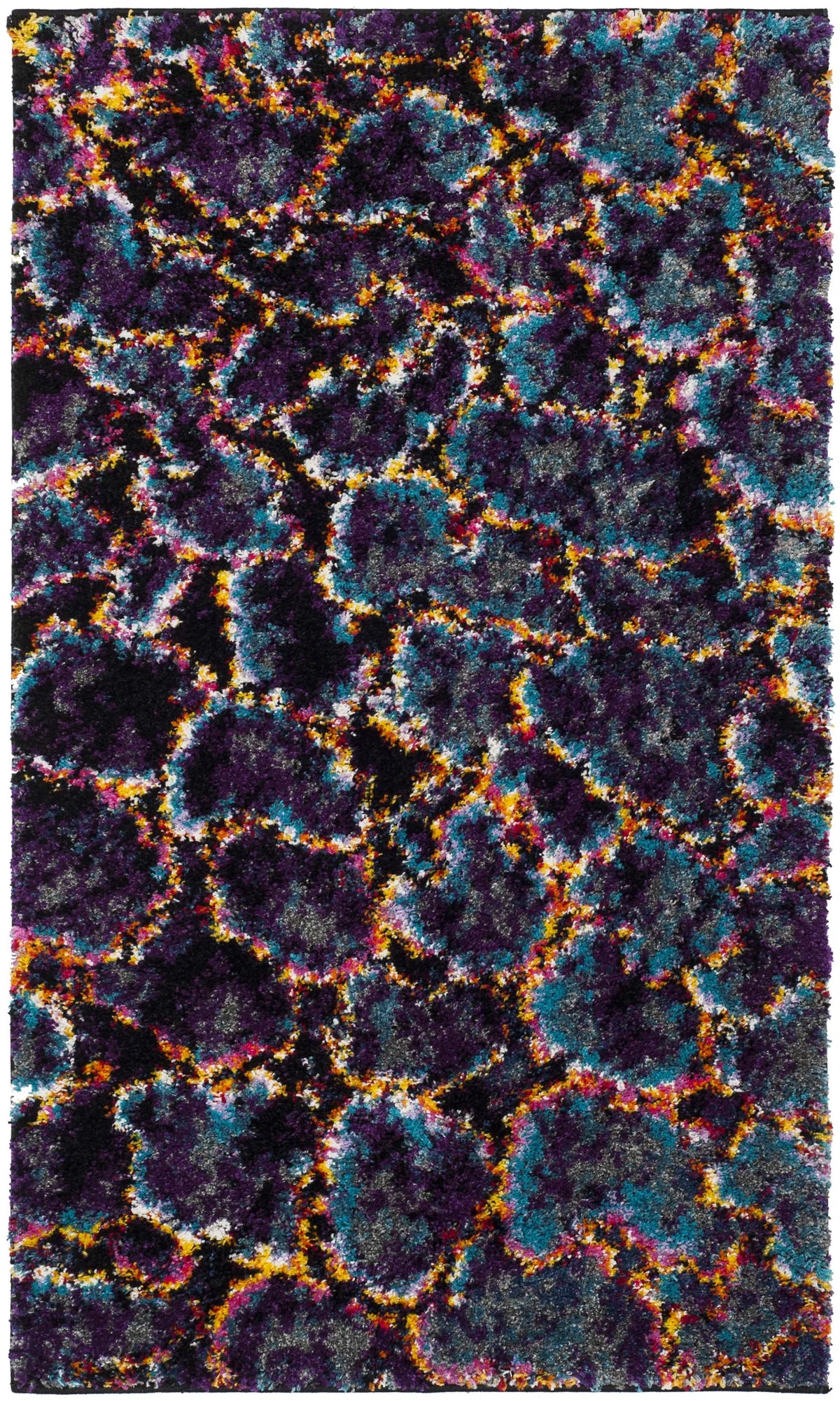 Safavieh Fiesta Shag 3'-0" x 5'-0" Rug in Turquoise / Multi