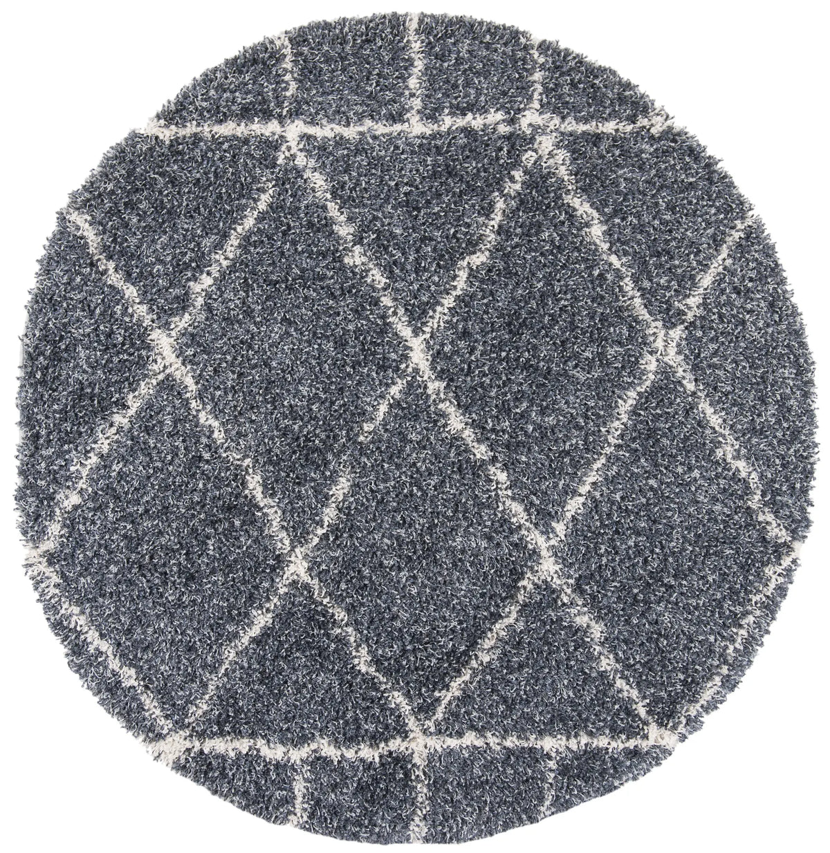 Safavieh Pro Lux Shag 400 6'-7" x 6'-7" Rug in Blue / Creme