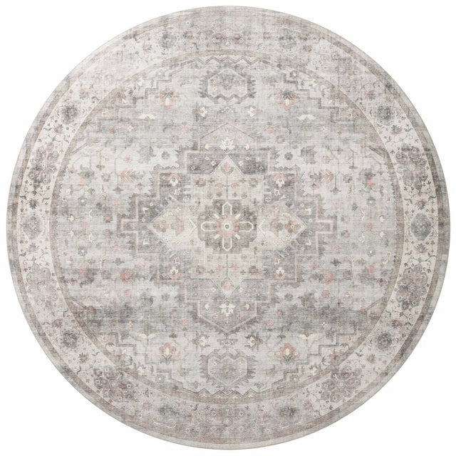 Loloi Heidi Hei-02 Dove/Blush Rugs - round flat