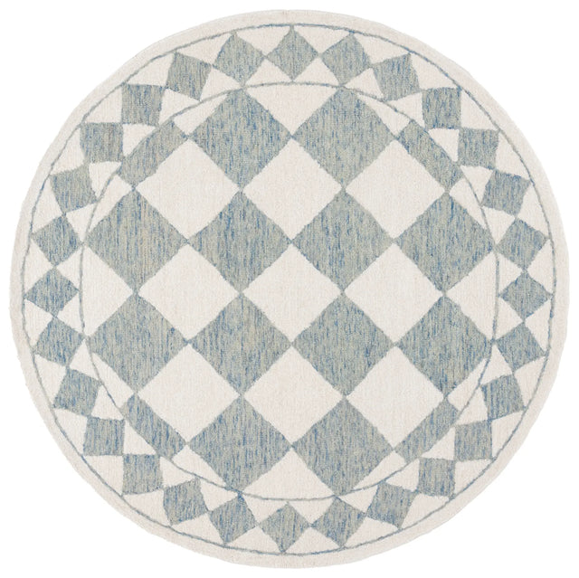 Safavieh Ebony 6'-0" x 6'-0" Rug in Blue / Ivory
