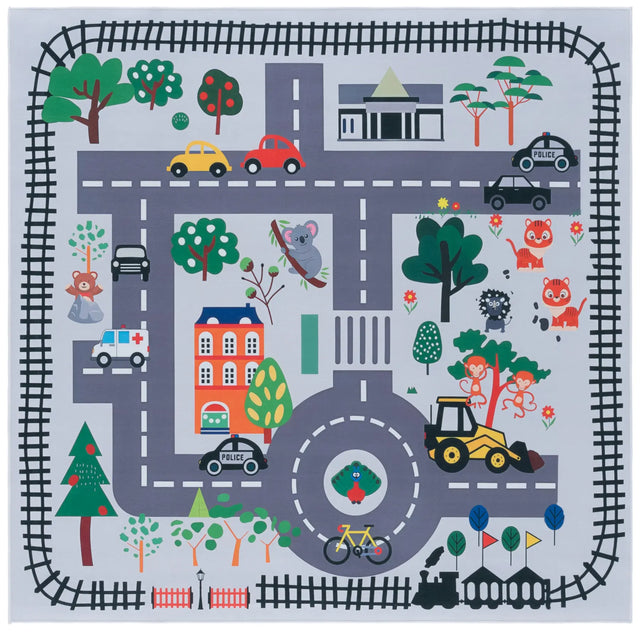 Safavieh Tacoma Kids 100 5'-0" x 5'-0" Rug in Ivory / Grey