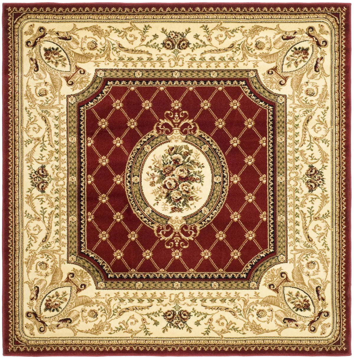 Safavieh Lyndhurst 6'-0" x 6'-0" Rug in Red / Ivory
