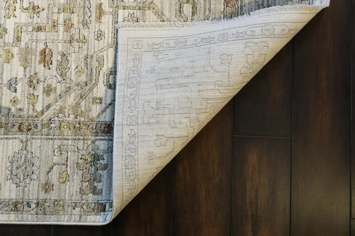 Dynamic Rugs Trevi 13250 Power Loomed Transitional Grey/Cream Rug - Corner