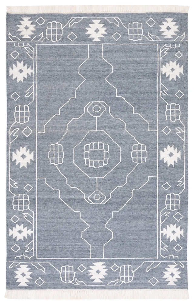 Safavieh Kilim 4'-0" x 6'-0" Rug in Dark Grey / Ivory