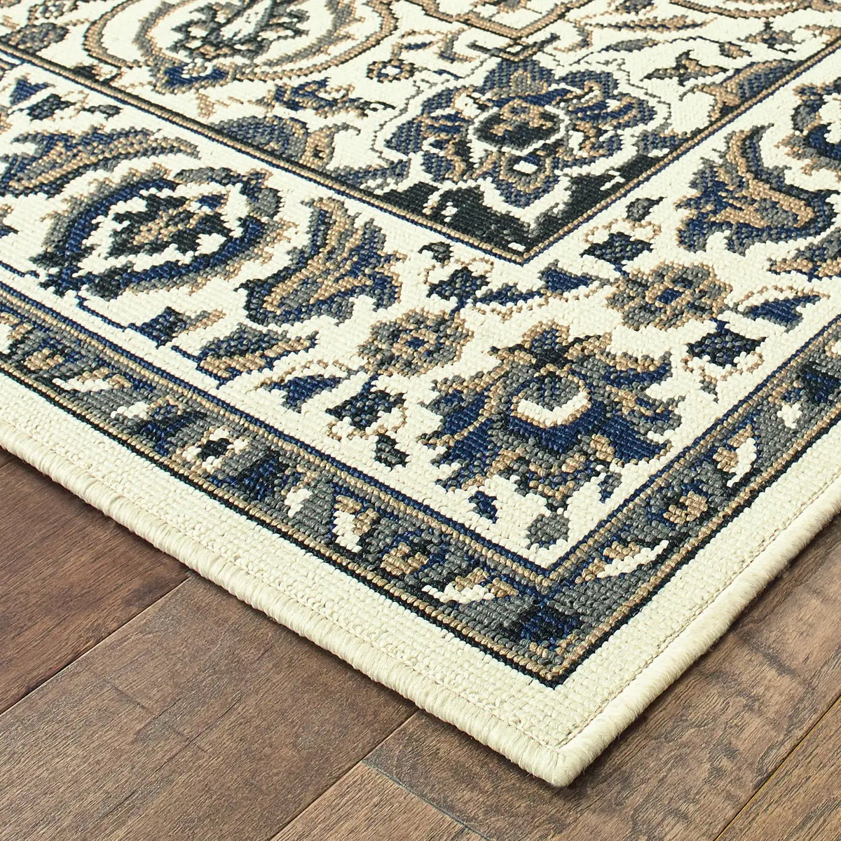 Oriental Weavers Sphinx Marina 1248W Ivory / Navy Rugs - corner detail