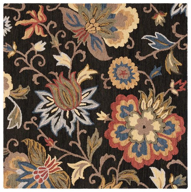 Safavieh Blossom 6'-0" x 6'-0" Rug in Black / Yellow