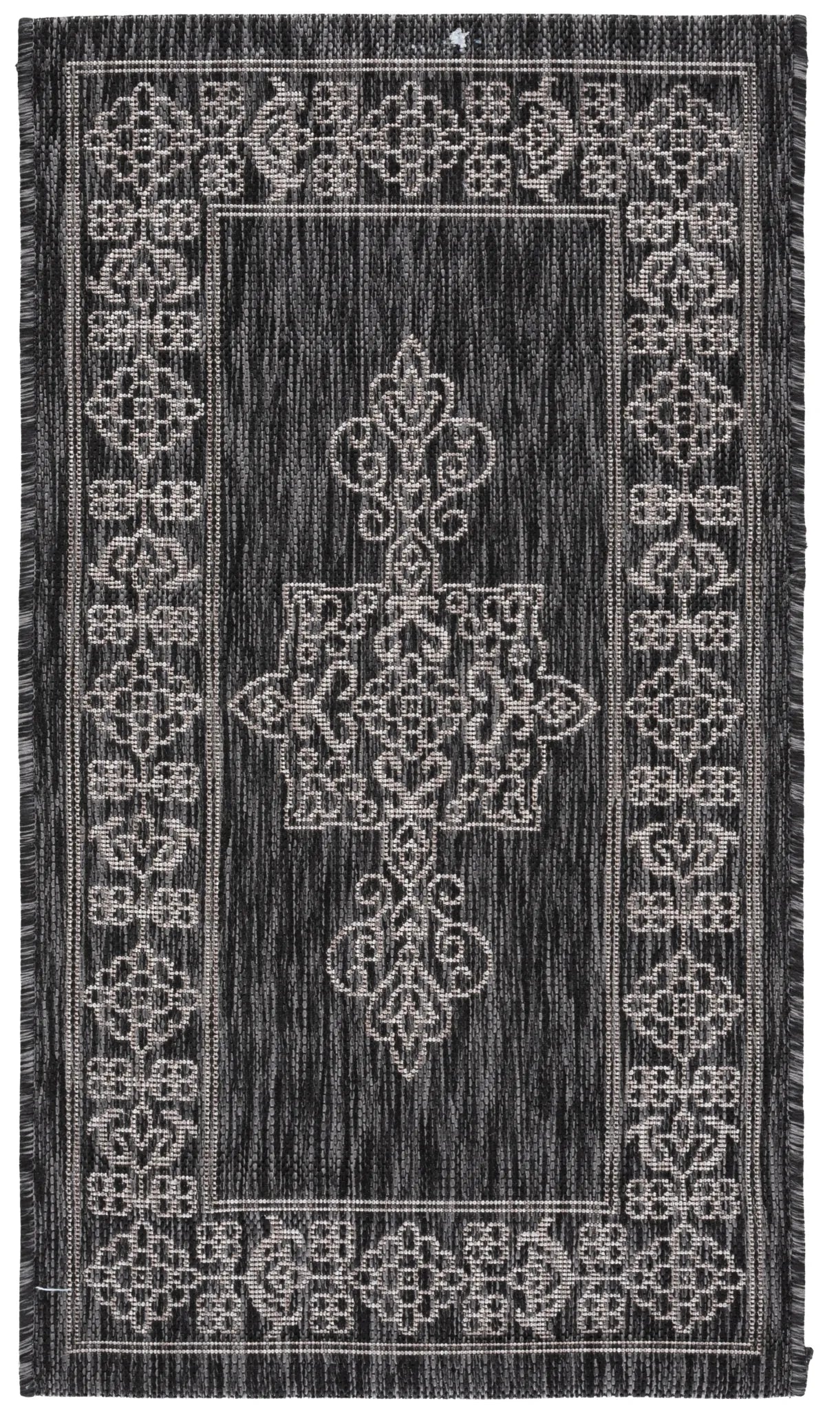 Safavieh Courtyard 2'-0" x 3'-7" Rug in Black / Ivory