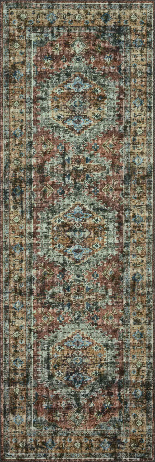Loloi Skye Sky-07 Terracotta/Sky Rugs - runner flat
