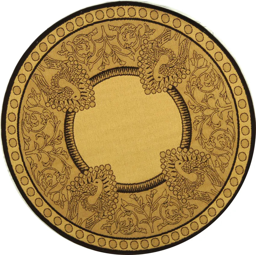 Safavieh Courtyard 5'-3" x 5'-3" Rug in Natural / Chocolate