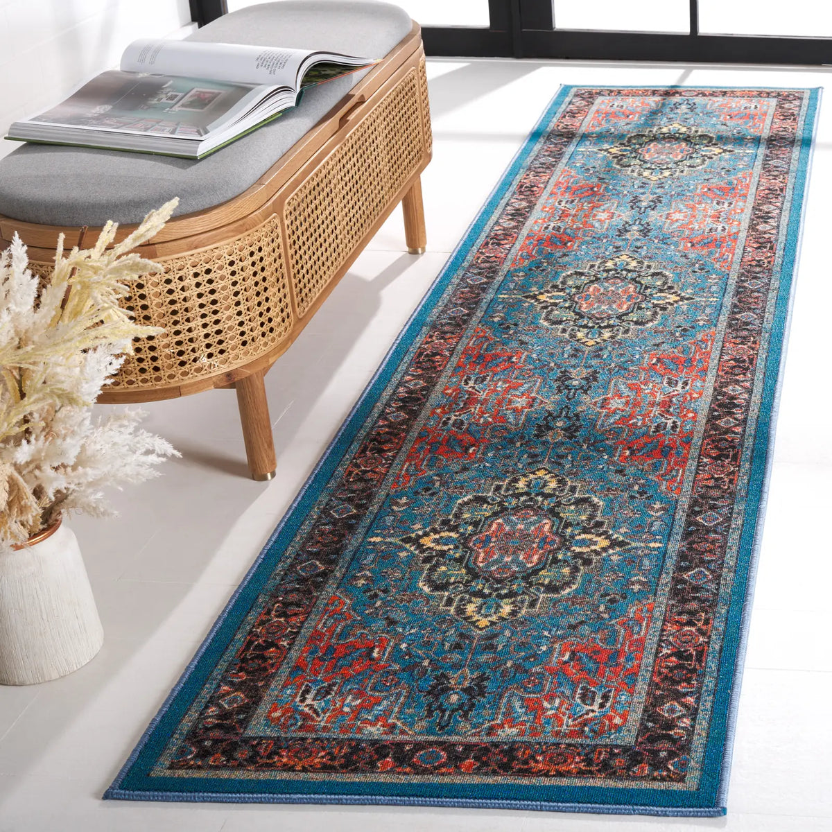 Safavieh Journey 2'-2" x 9'-0" Rug in Blue / Red