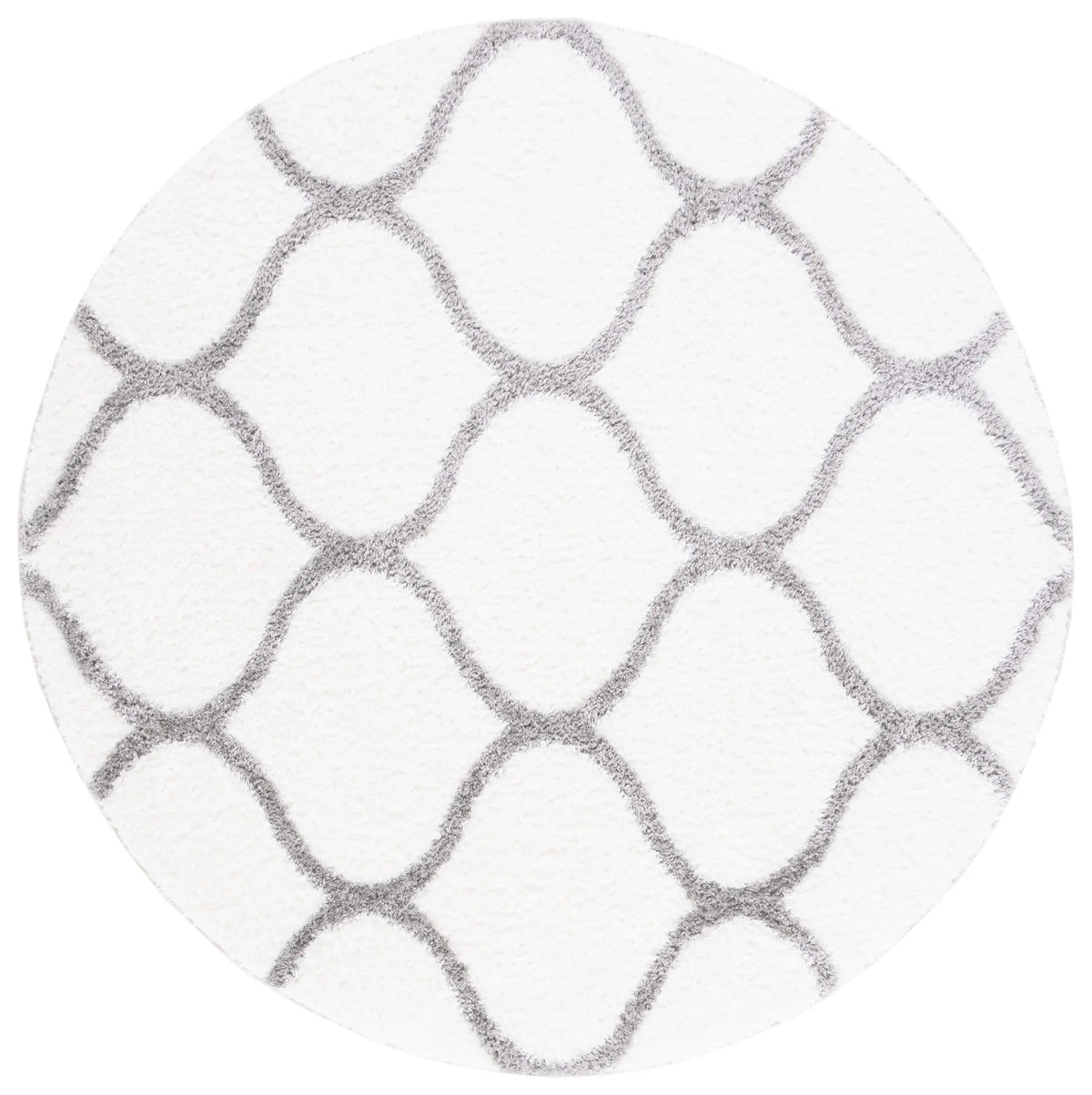 Safavieh Tahoe Shag 6'-7" x 6'-7" Rug in White / Grey