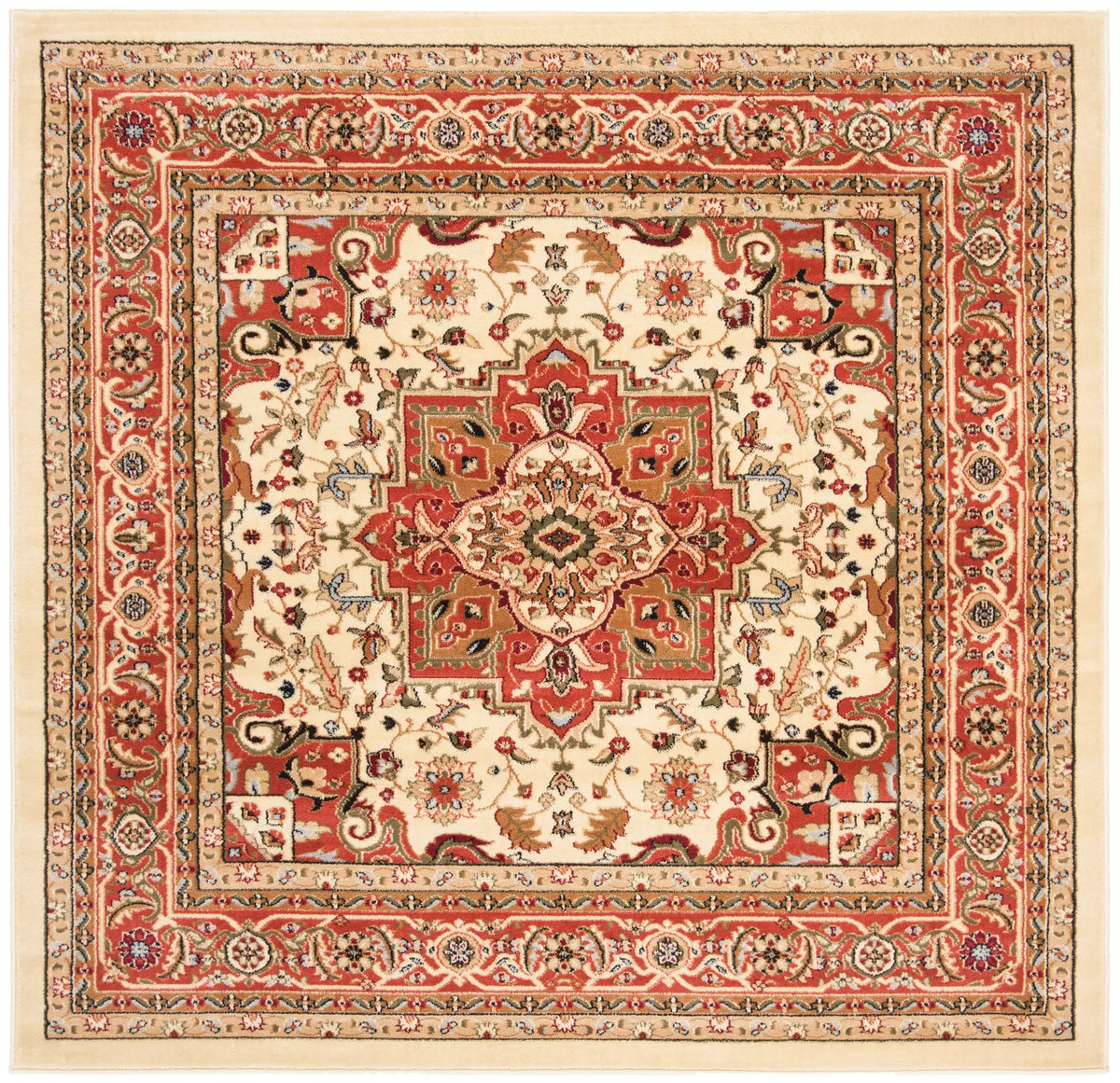 Safavieh Lyndhurst 5'-3" x 5'-3" Rug in Ivory / Rust