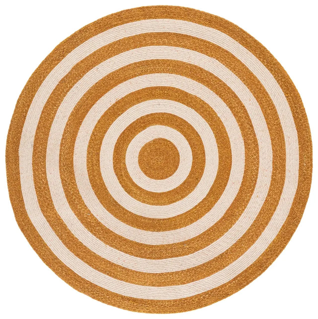 Safavieh Braided 5'-0" x 5'-0" Rug in Gold / Peach