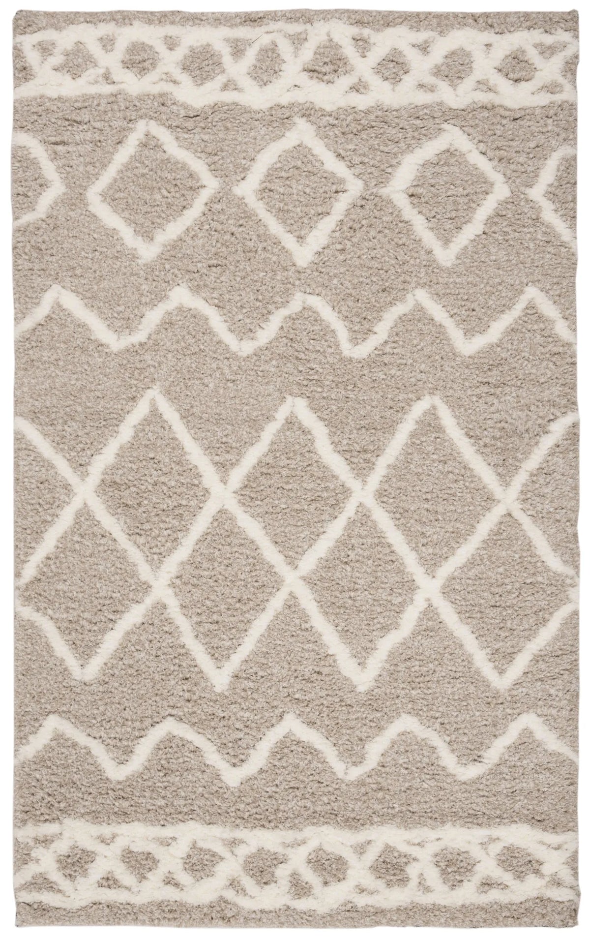 Safavieh Equinox Shag 3'-0" x 5'-0" Rug in Beige / Ivory