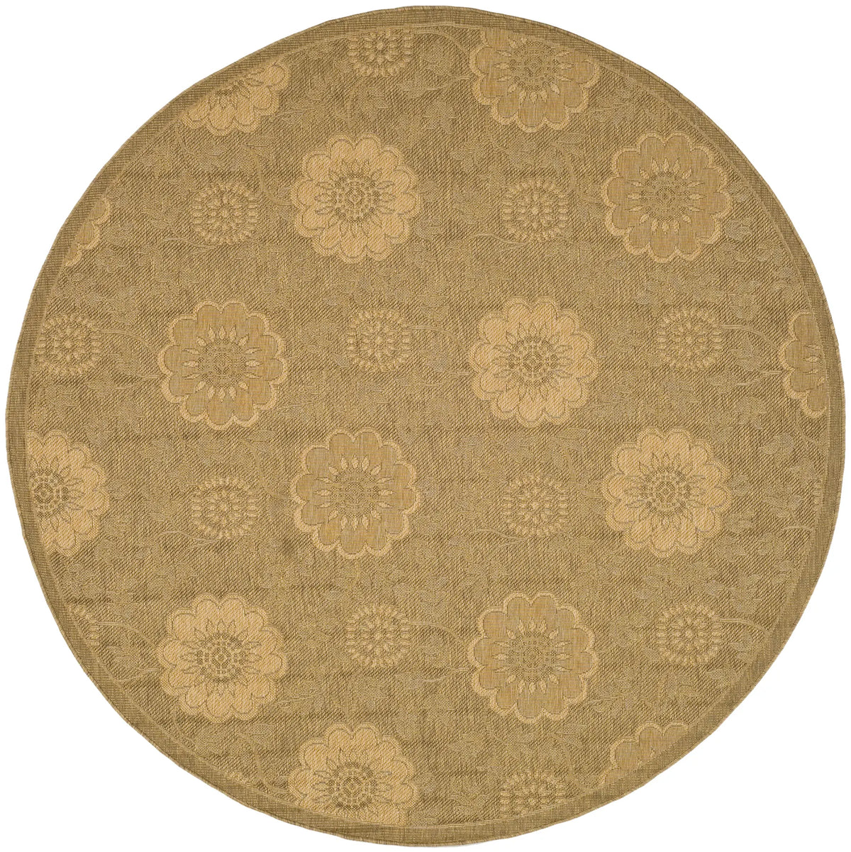 Safavieh Courtyard 6'-7" x 6'-7" Rug in Gold / Natural