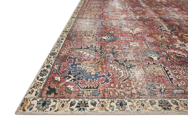Chris Loves Julia x Loloi Jules 1-Jul Merlot / Multi Rug - rug corner