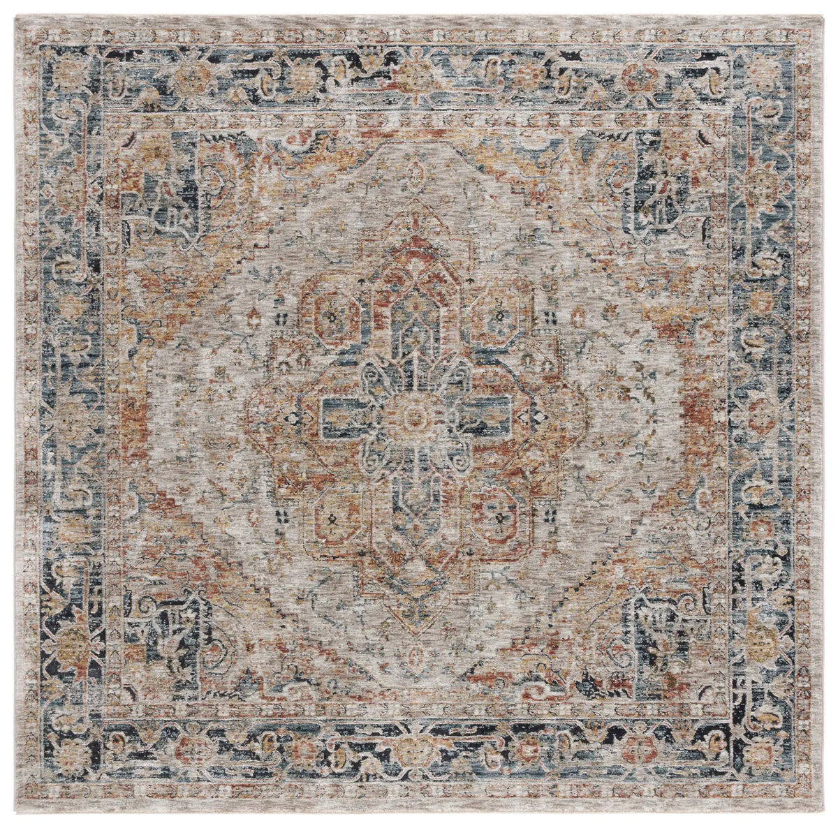 Safavieh Silverado 6'-4" x 6'-4" Rug in Ivory / Blue