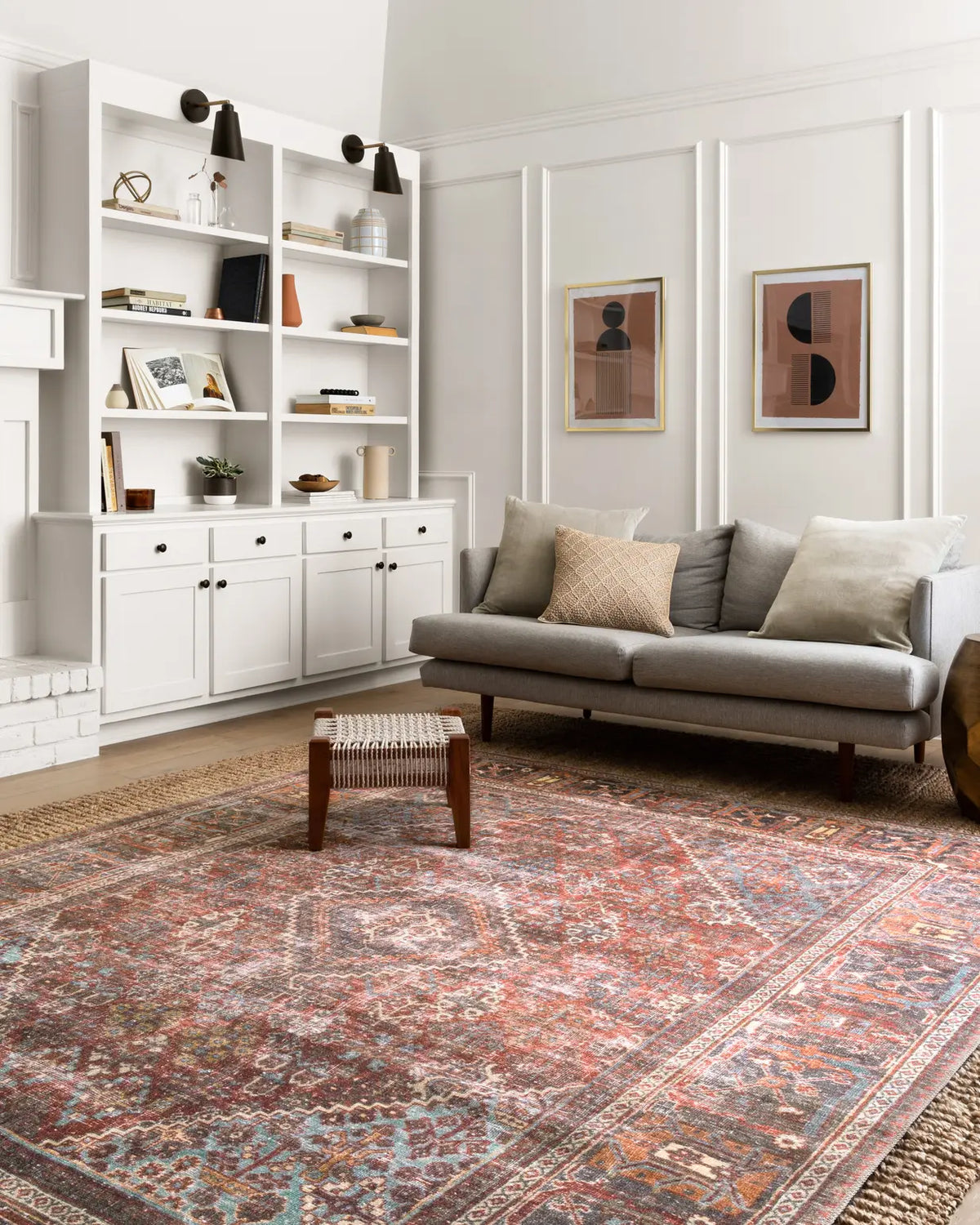 Loloi Loren Lq-13 Brick / Midnight Rugs - room scene 1