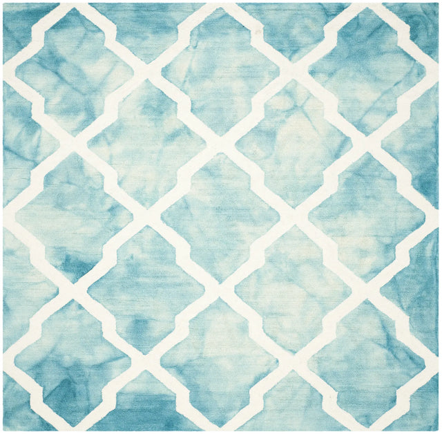 Safavieh Dip Dye 7'-0" x 7'-0" Rug in Turquoise / Ivory