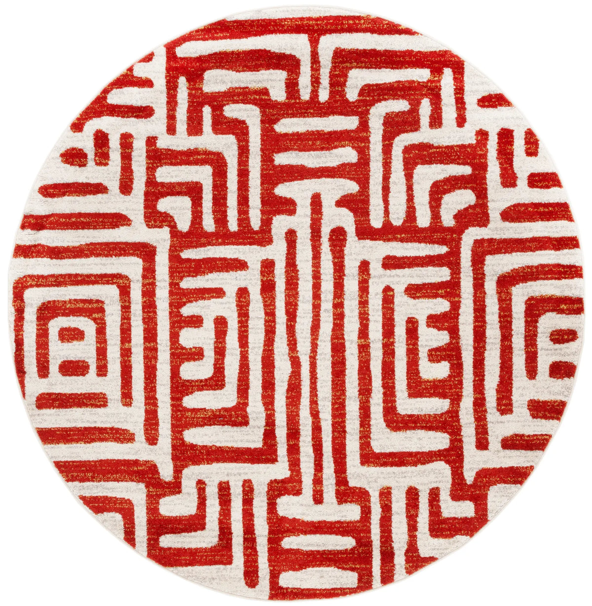 Safavieh Amsterdam 5'-1" x 5'-1" Rug in Ivory / Terracotta